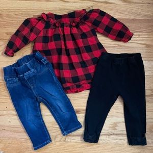 Girls Gap tunic, jeggings, leggings 6-12 month